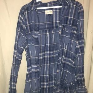 Blue and white flannel
